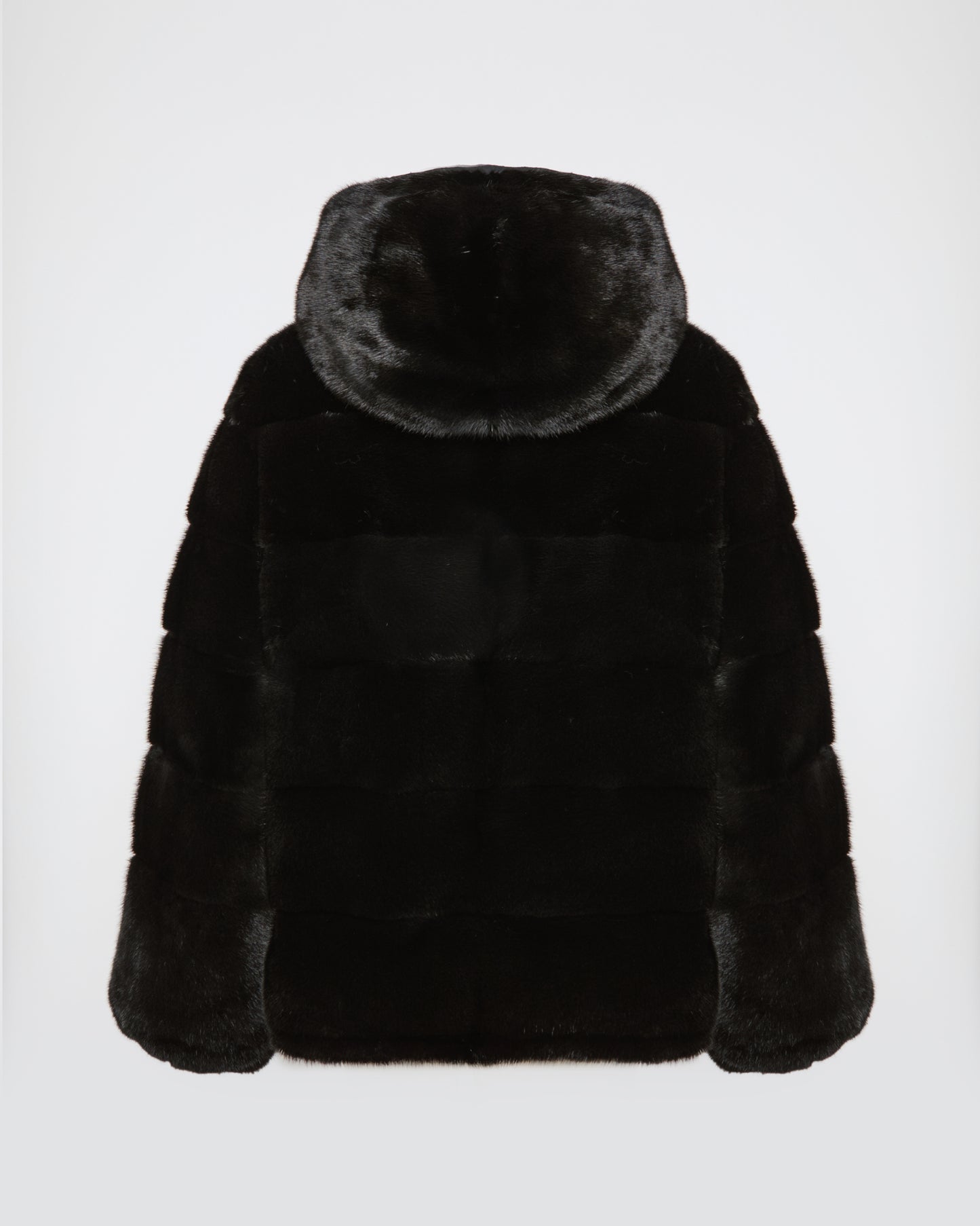 Reversible down jacket in mink fur/fabric