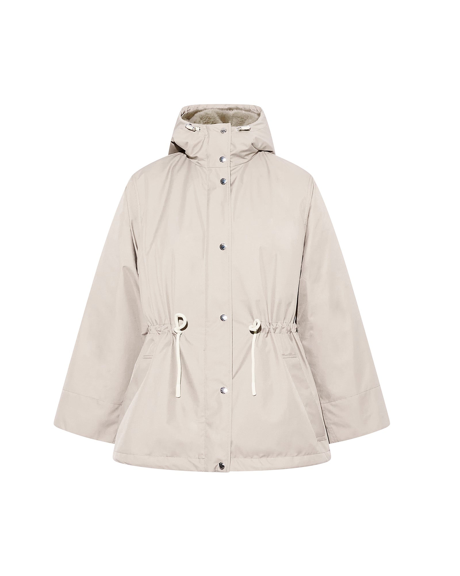 Parka courte en tissu technique imperméable avec fourrure de vison -Yves Salomon