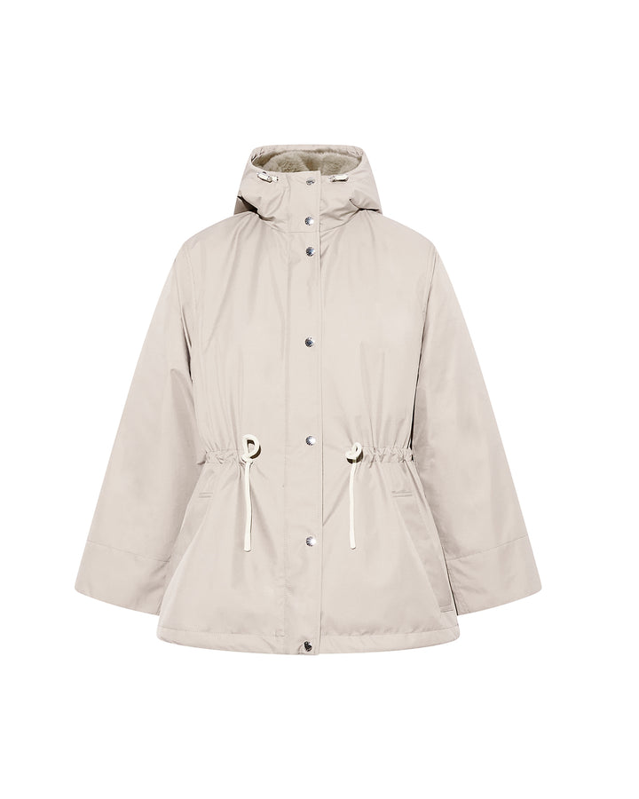 Parka courte en tissu technique imperméable avec fourrure de vison -Yves Salomon