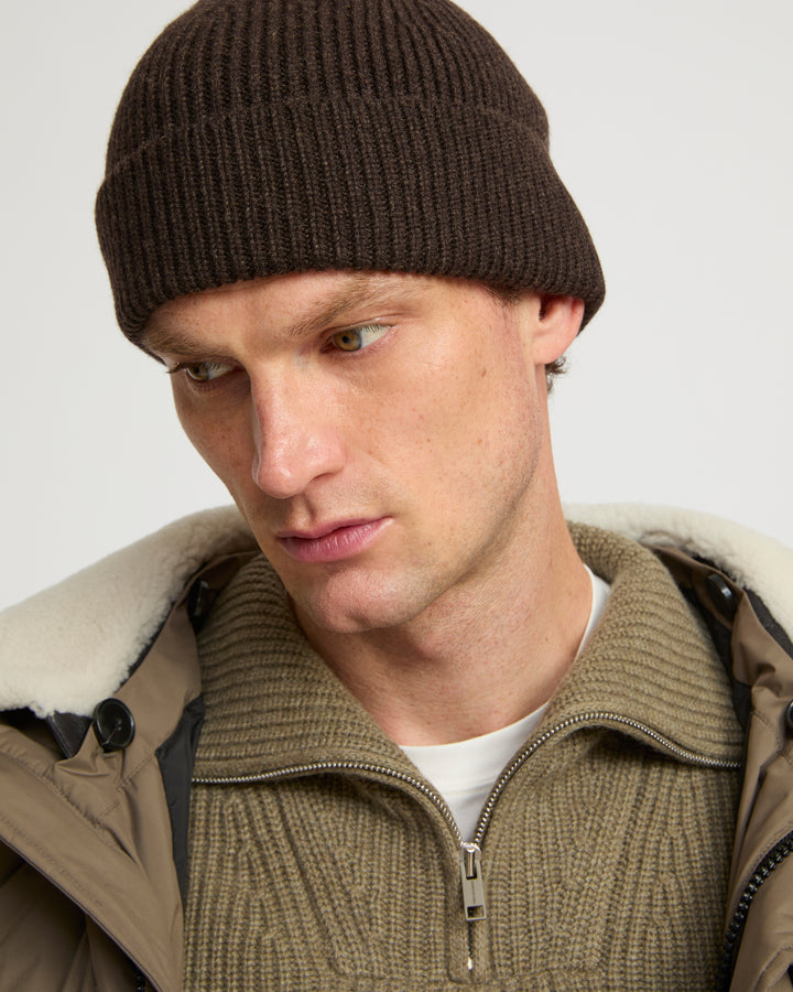 100% cashmere thick knit beanie