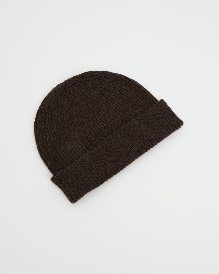 100% cashmere thick knit beanie