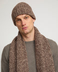 100% cashmere thick knit marl beanie