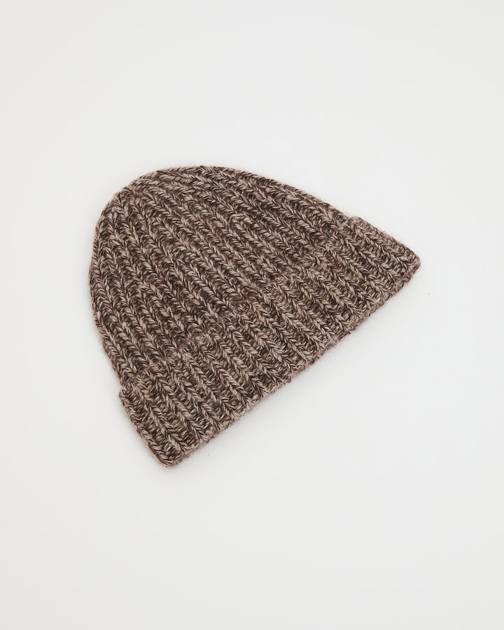 100% cashmere thick knit marl beanie