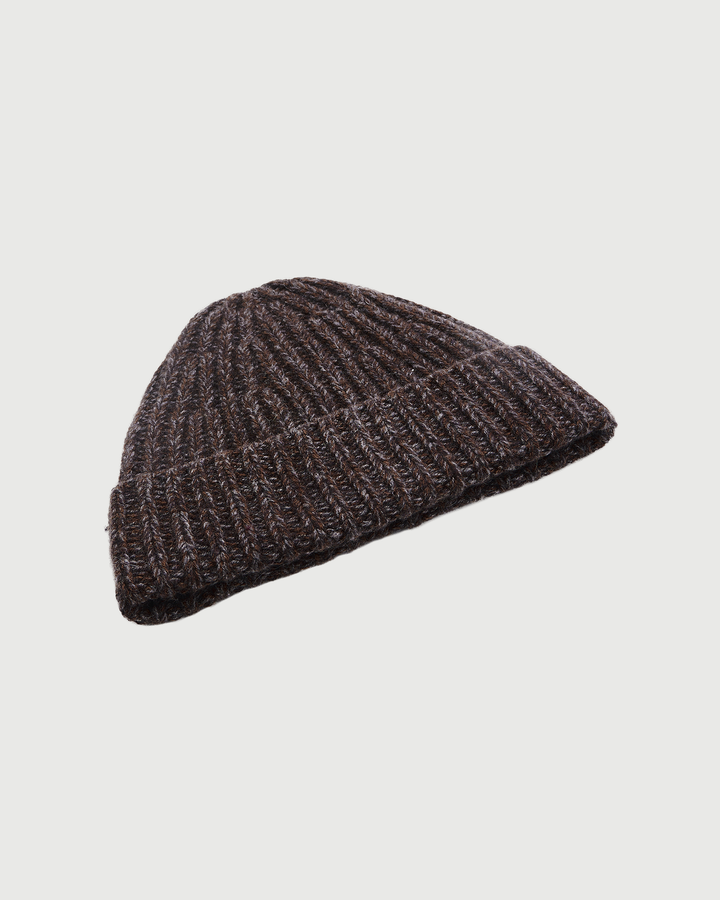 Bonnet en maille épaisse chinée 100% cachemire- Yves Salomon - Nouvelle collection Automne Hiver