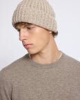 Bonnet en maille épaisse chinée 100% cachemire