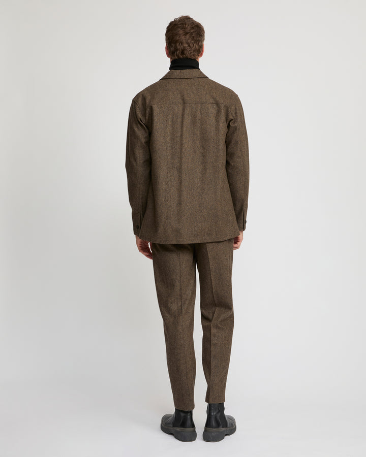 Overshirt in cashmere and wool tweed