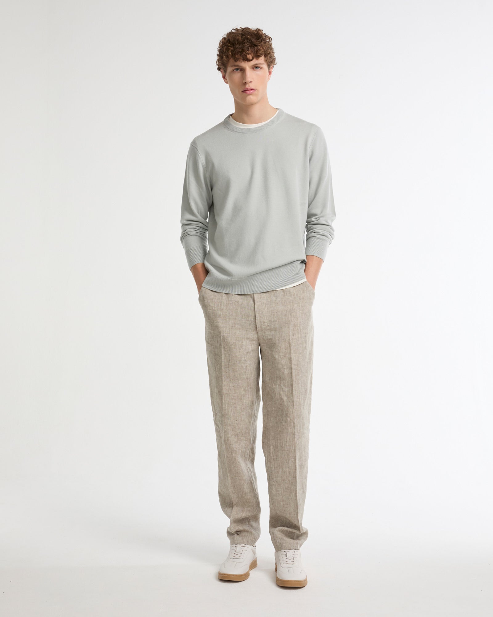Pull encolure ronde en maille 100% laine merinos -Yves salomon - Nouvelle collection Printemps Été