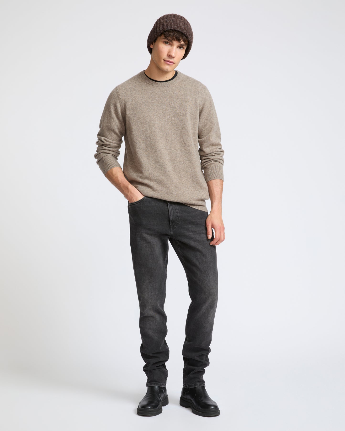 Pull crew neck en maille 100% cachemire- Yves Salomon - Nouvelle collection Automne Hiver