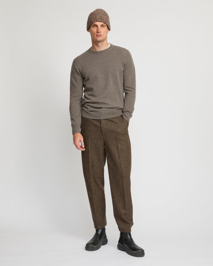 Crew neck knit jumper in 100% cashmere