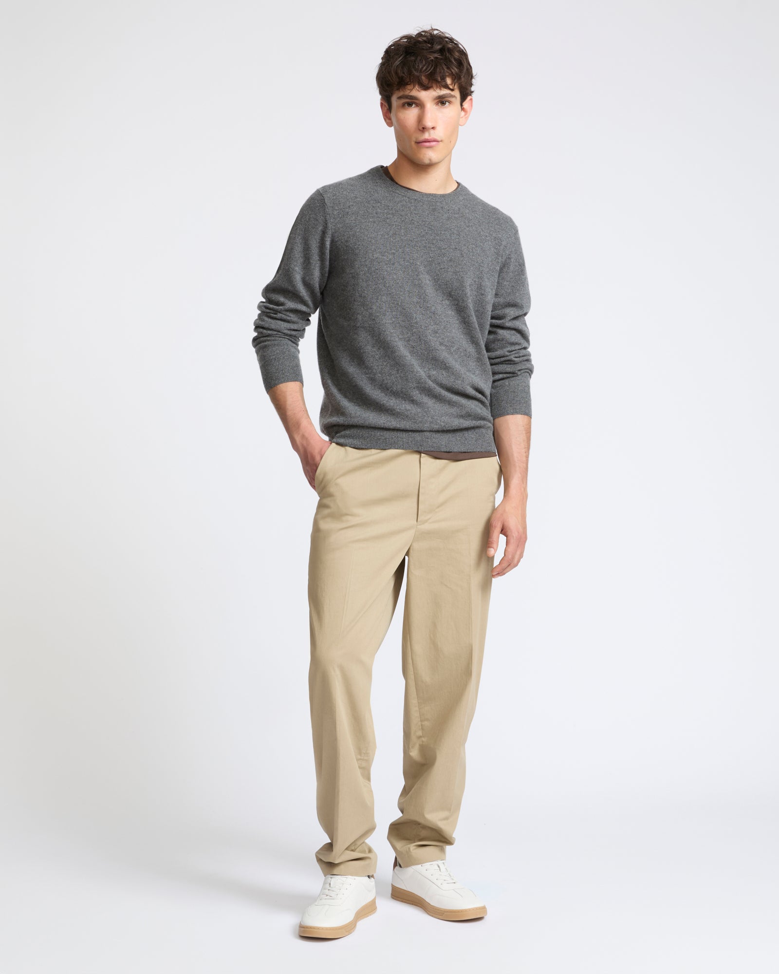 Pull crew neck en maille 100% cachemire- Yves Salomon - Nouvelle collection Automne Hiver