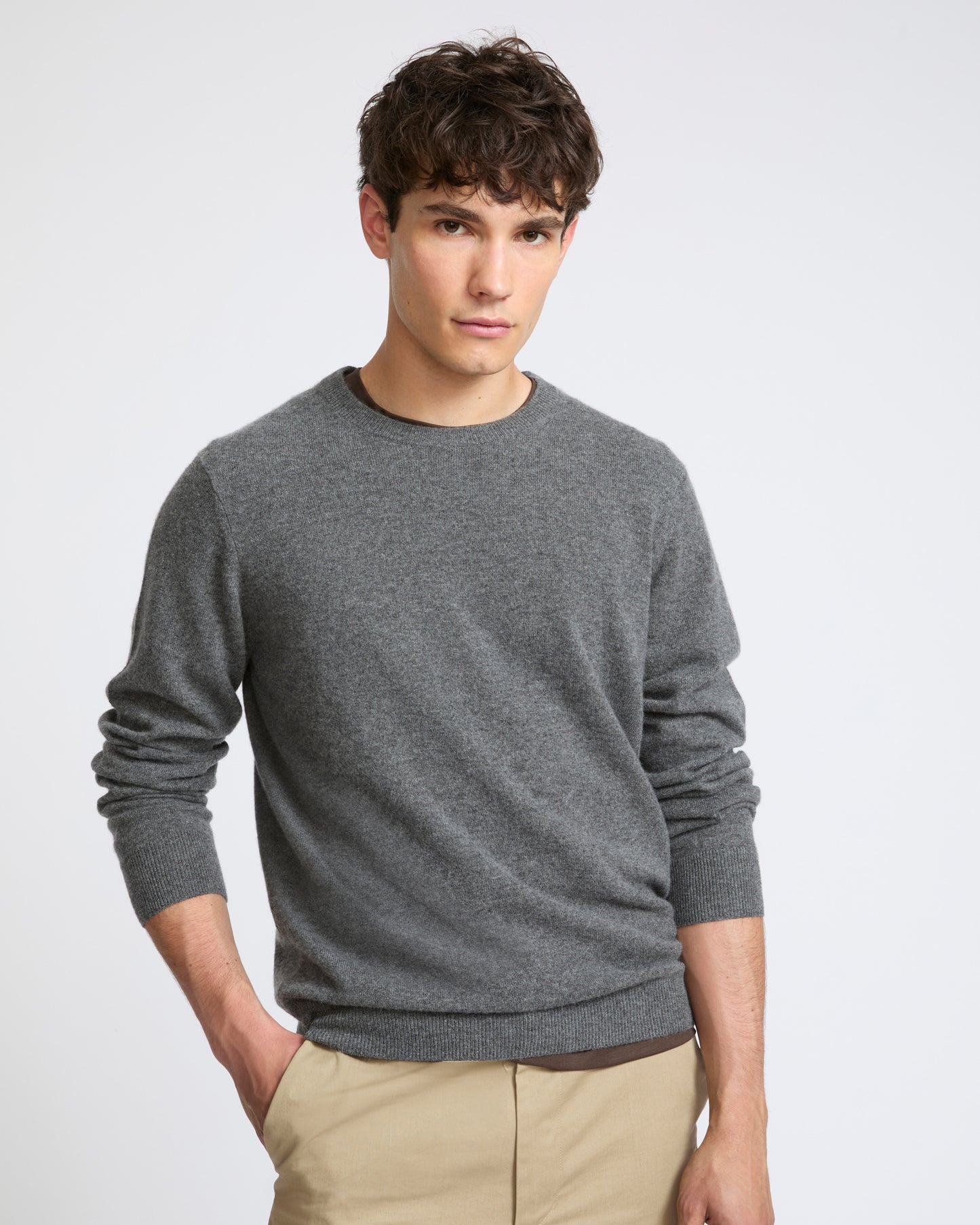 Pull crew neck en maille 100% cachemire- Yves Salomon - Nouvelle collection Automne Hiver