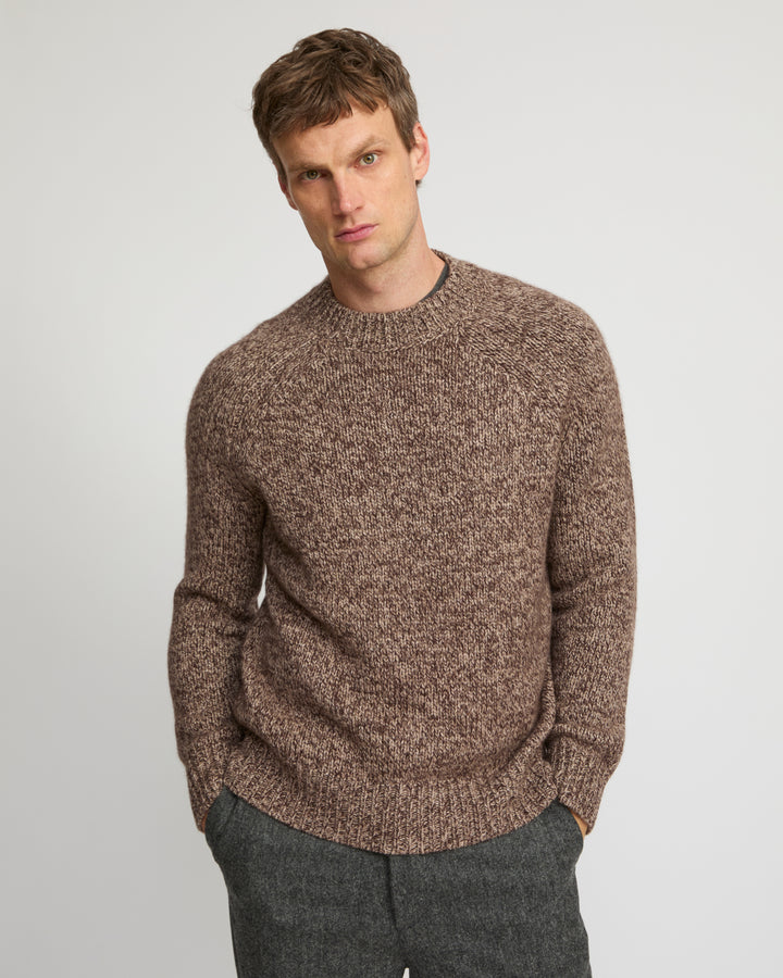 Crew neck jumper in 100% cashmere thick knit