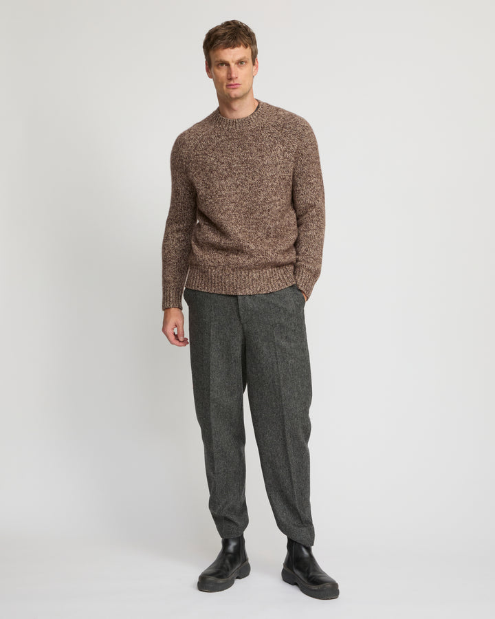 Crew neck jumper in 100% cashmere thick knit