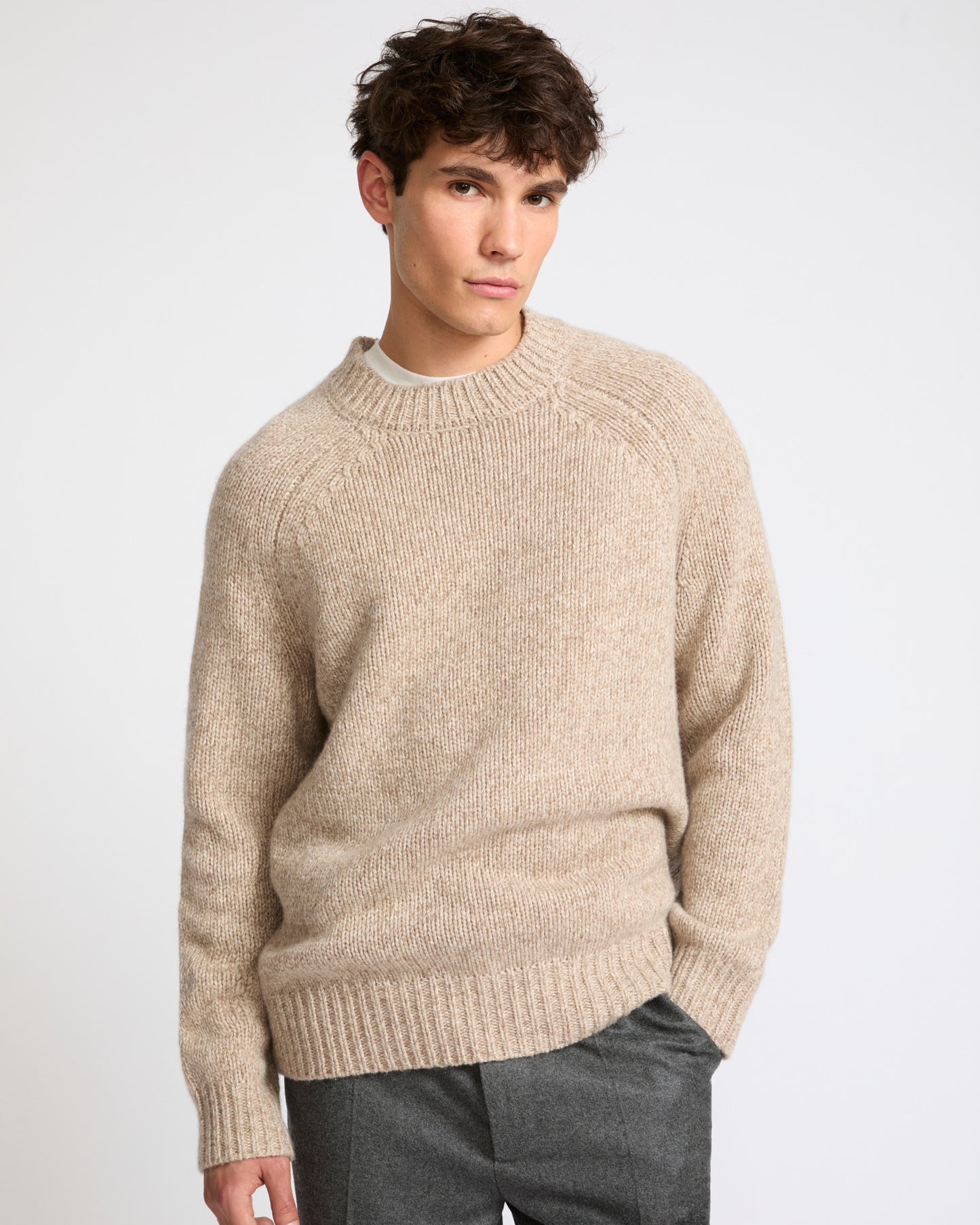 Pull crew neck en maille épaisse 100% cachemire- Yves Salomon - Nouvelle collection Automne Hiver