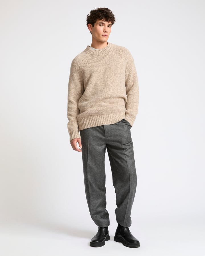 Pull crew neck en maille épaisse 100% cachemire- Yves Salomon - Nouvelle collection Automne Hiver