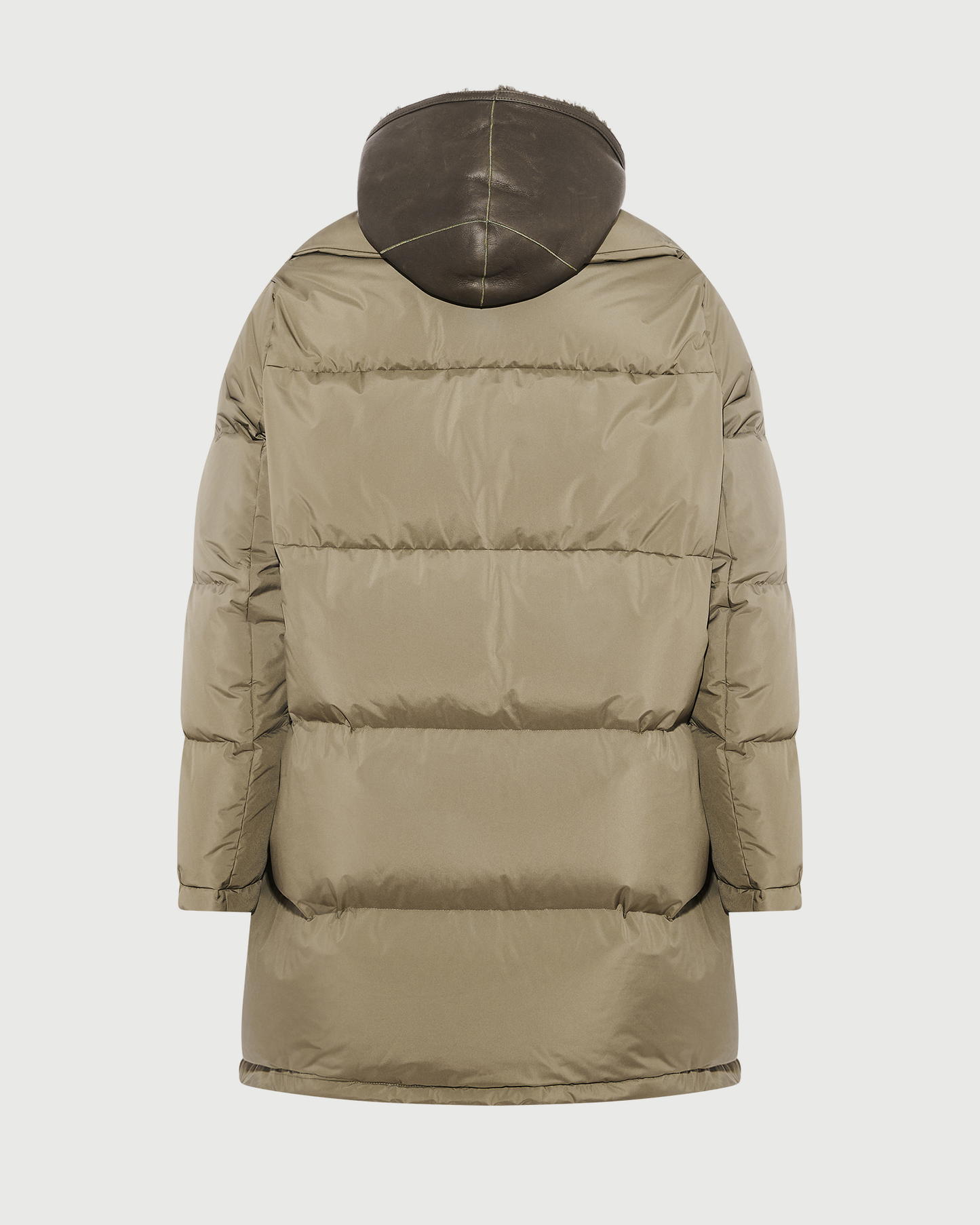 Doudoune avec plastron en peau lainée d'agneau Mérinos- Yves Salomon - Nouvelle collection Automne Hiver