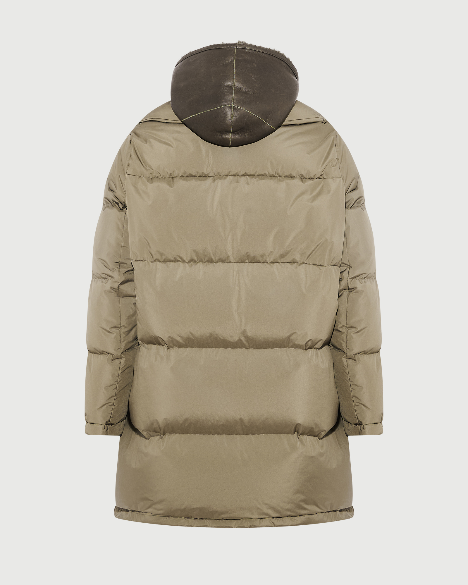 Doudoune avec plastron en peau lainée d'agneau Mérinos- Yves Salomon - Nouvelle collection Automne Hiver