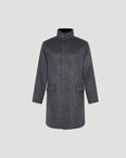 Manteau double face en lainage cachemire et fourrure de vison