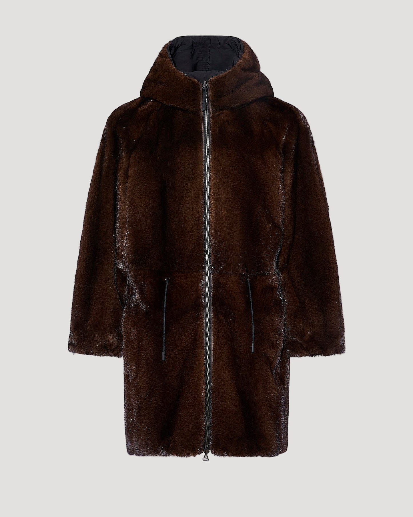 Parka longue réversible en tissu technique déperlant avec fourrure de vison -Yves Salomon