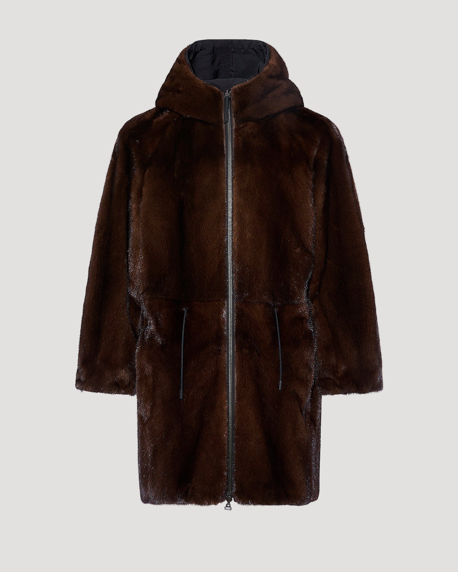 Parka longue réversible en tissu technique déperlant avec fourrure de vison -Yves Salomon