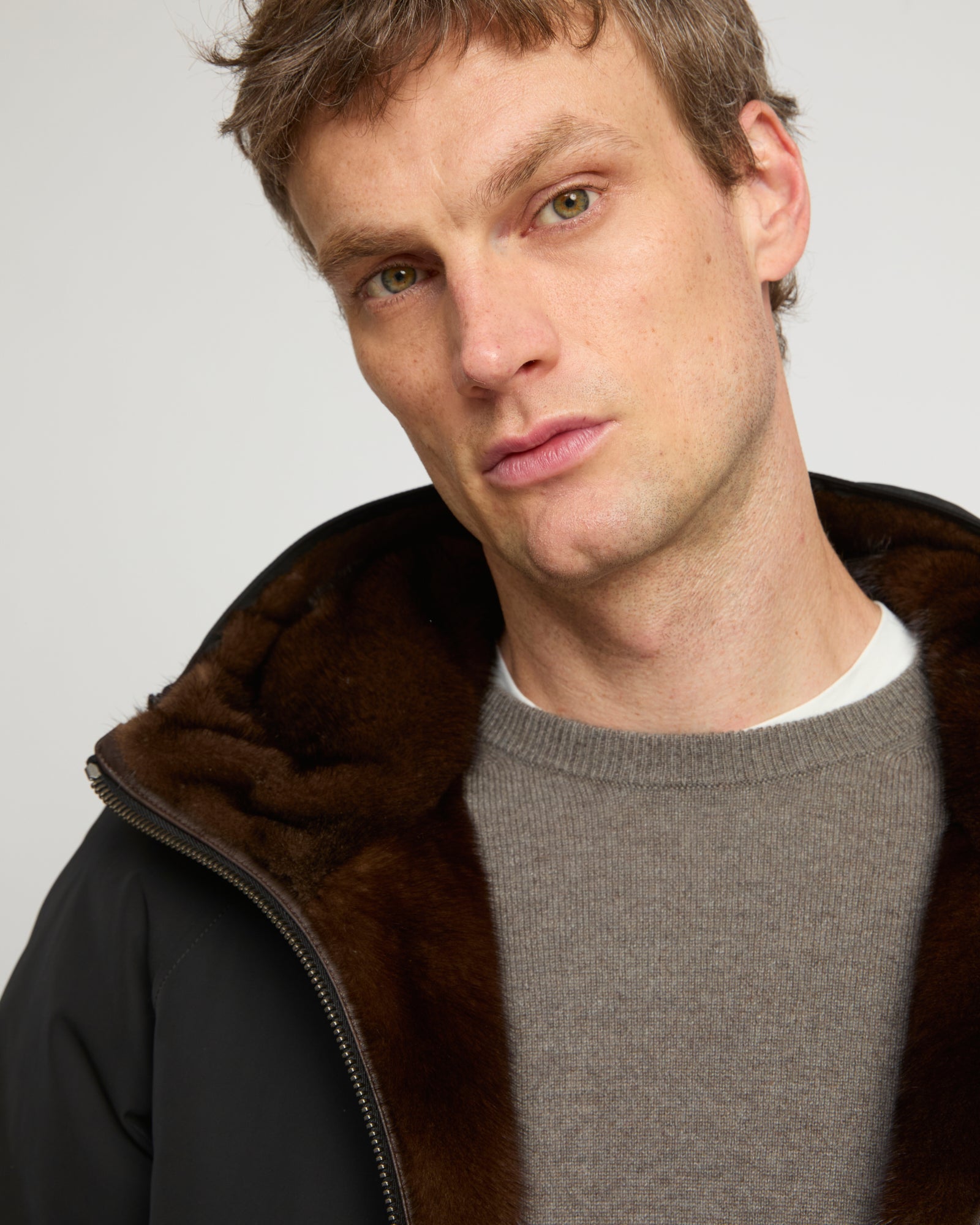 Parka longue réversible en tissu technique déperlant avec fourrure de vison -Yves Salomon