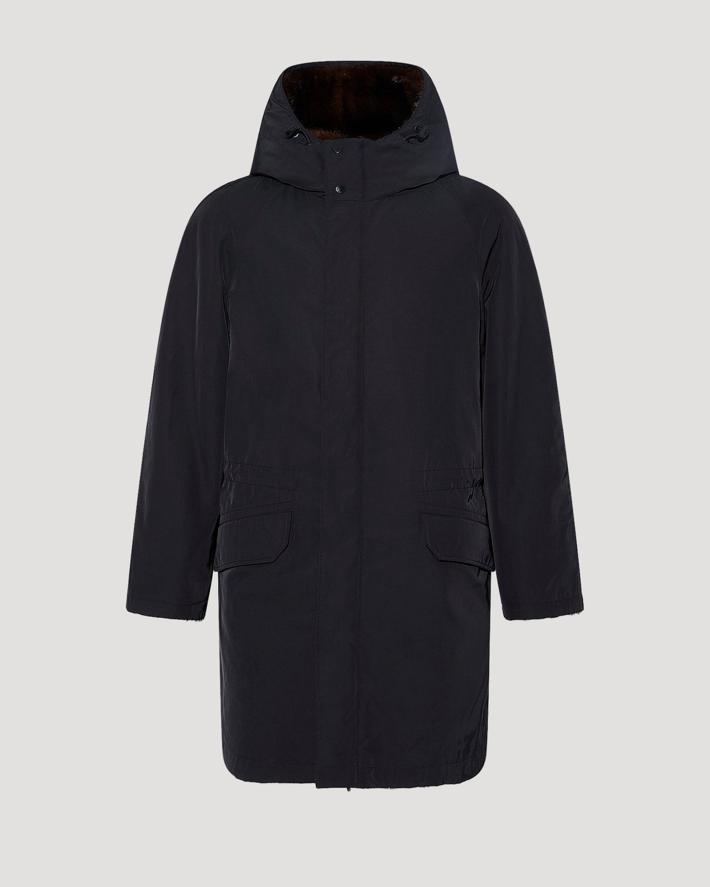 Parka longue réversible en tissu technique déperlant avec fourrure de vison -Yves Salomon