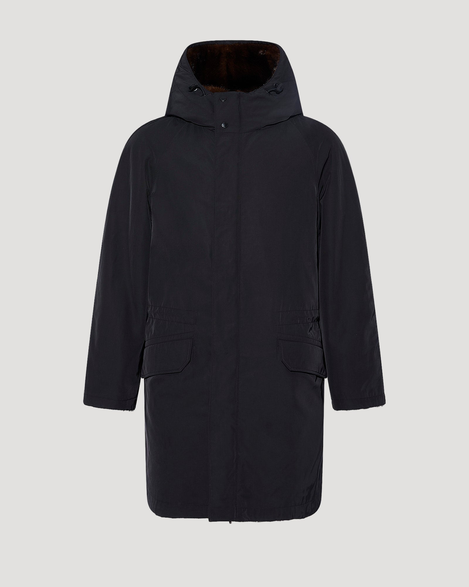Parka longue réversible en tissu technique déperlant avec fourrure de vison -Yves Salomon