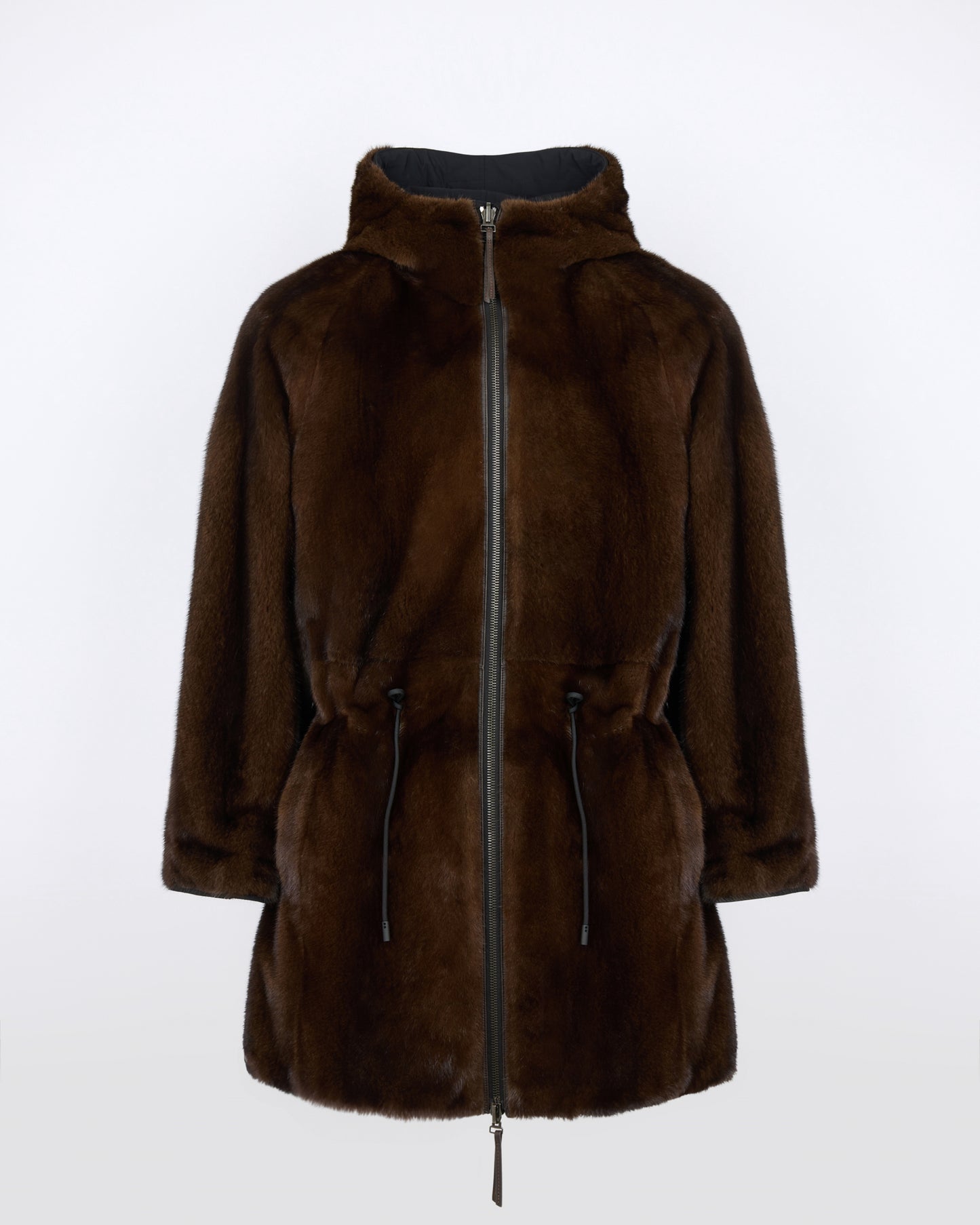 Parka réversible en fourrure de vison long poil et tissu technique - Yves Salomon - Nouvelle collection Automne Hiver