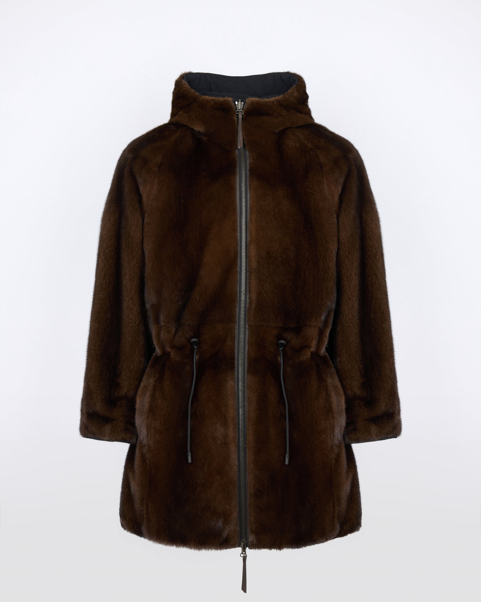 Parka réversible en fourrure de vison long poil et tissu technique - Yves Salomon - Nouvelle collection Automne Hiver
