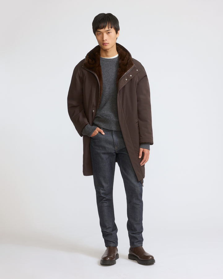 Parka réversible en fourrure de vison long poil et tissu technique - Yves Salomon - Nouvelle collection Automne Hiver