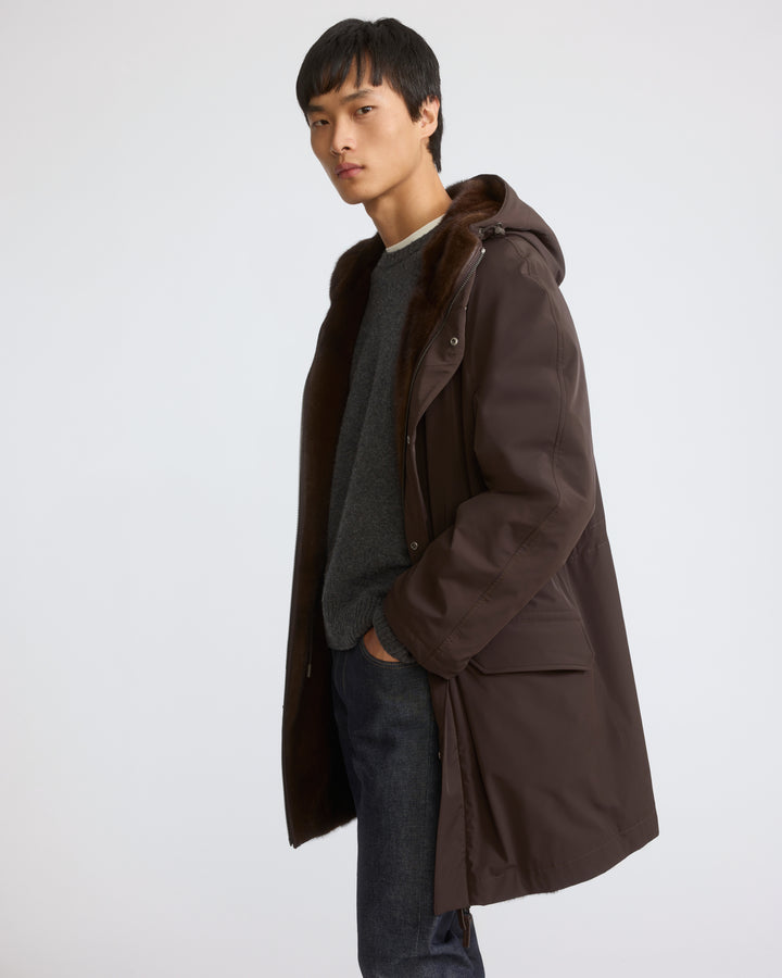 Parka réversible en fourrure de vison long poil et tissu technique - Yves Salomon - Nouvelle collection Automne Hiver