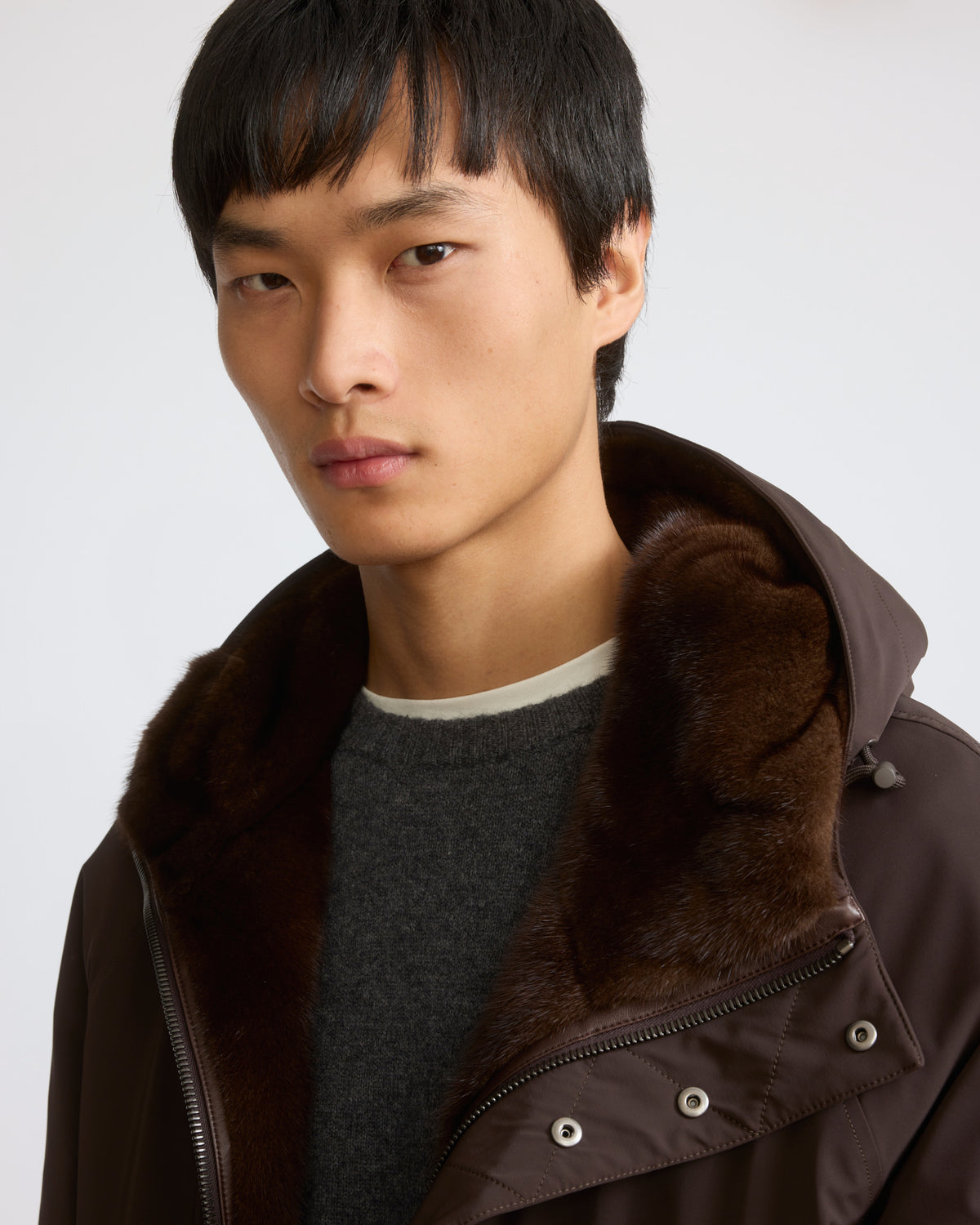 Parka réversible en fourrure de vison long poil et tissu technique - Yves Salomon - Nouvelle collection Automne Hiver