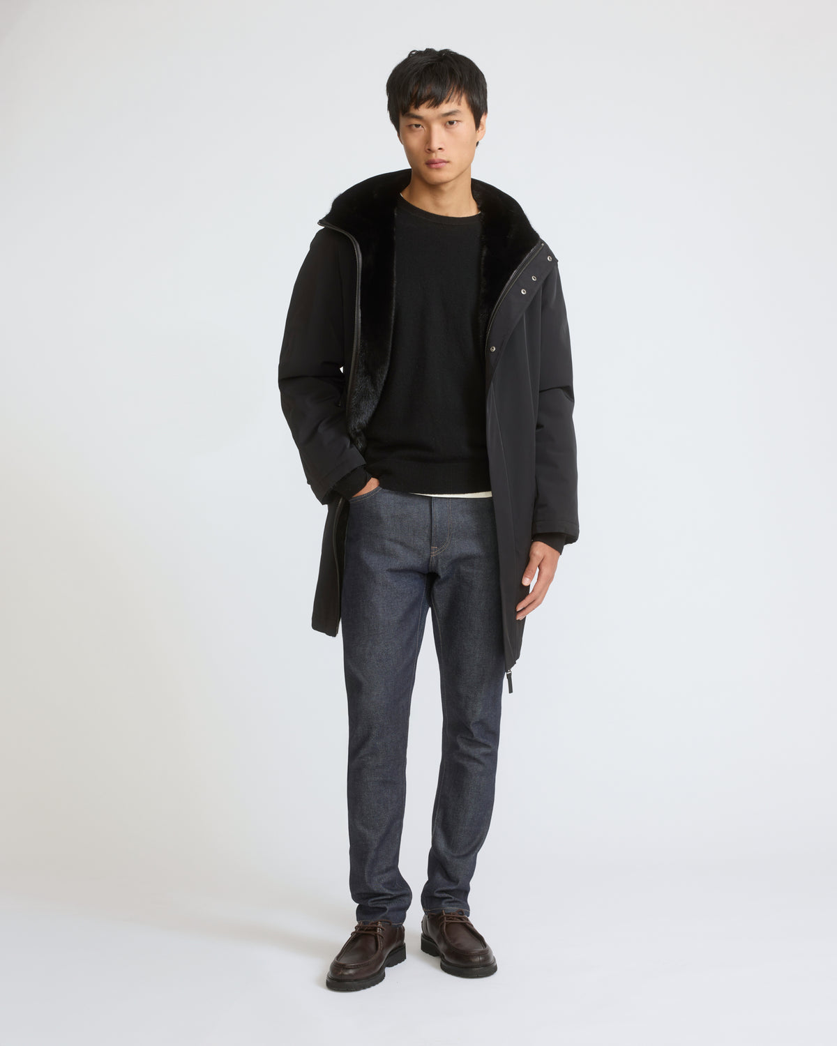 Parka réversible en fourrure de vison long poil et tissu technique - Yves Salomon - Nouvelle collection Automne Hiver