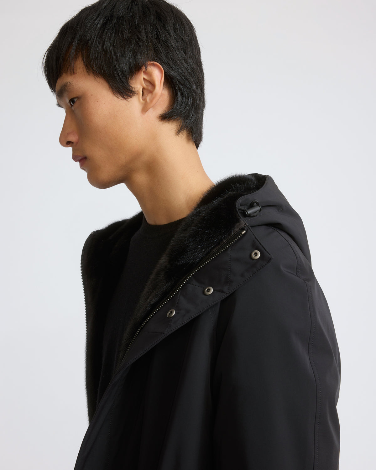Parka réversible en fourrure de vison long poil et tissu technique - Yves Salomon - Nouvelle collection Automne Hiver