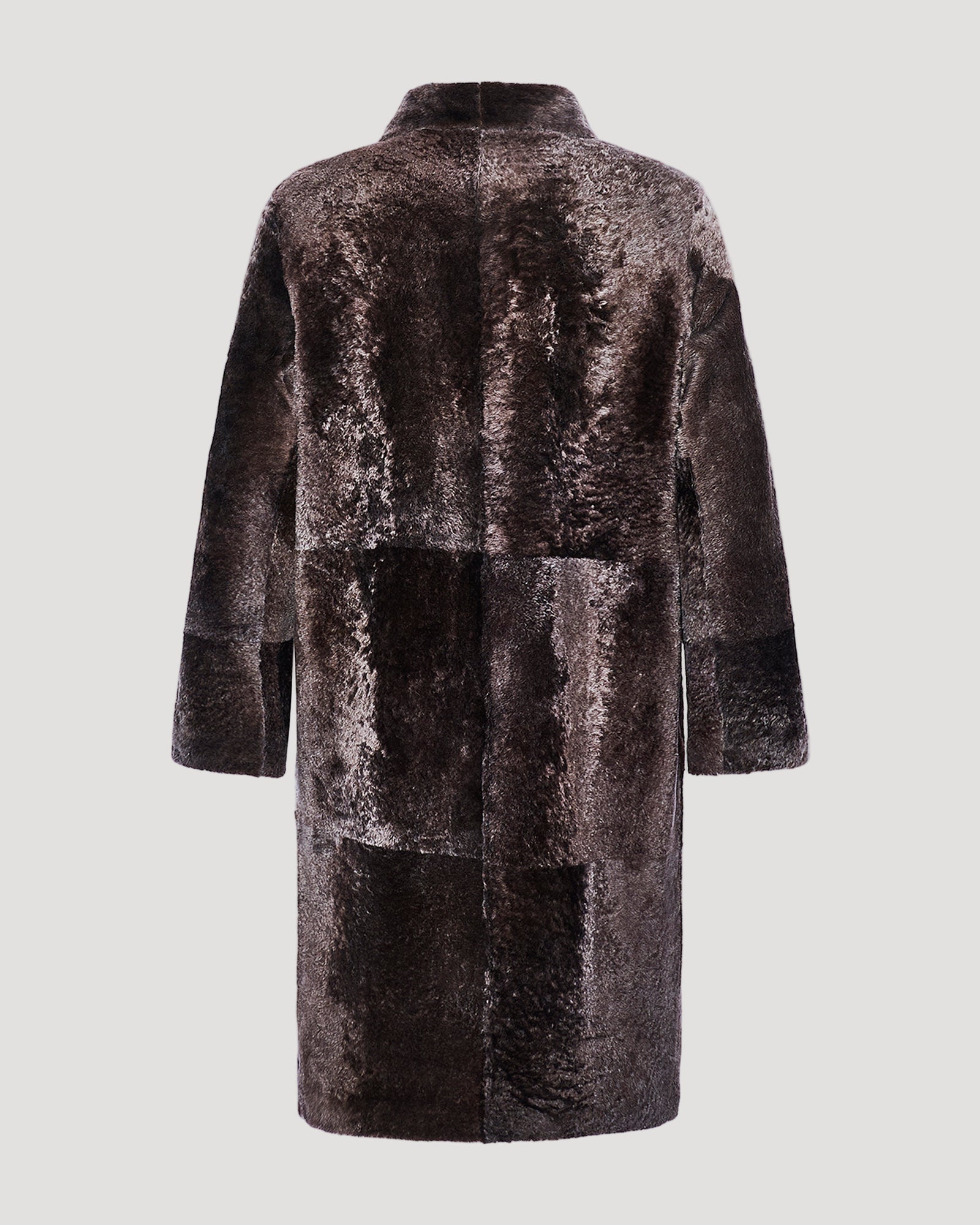7/8 coat in Lacon shearling lambskin - Brown - Yves Salomon
