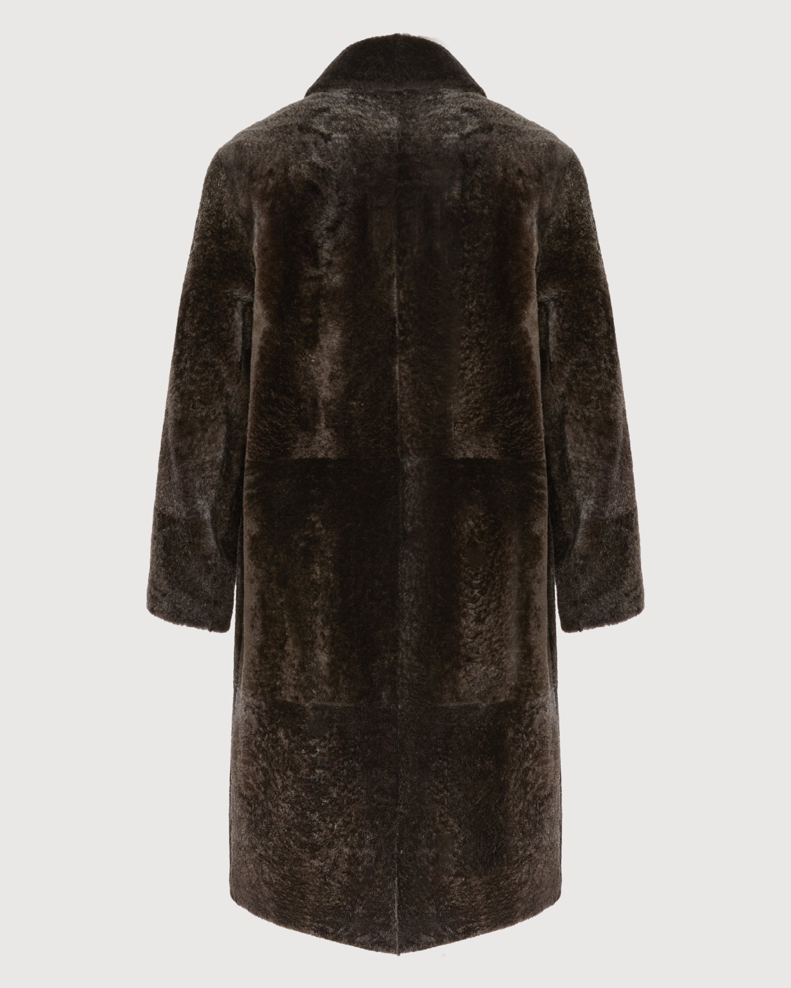 7/8 coat in Lacon shearling lambskin - Brown - Yves Salomon