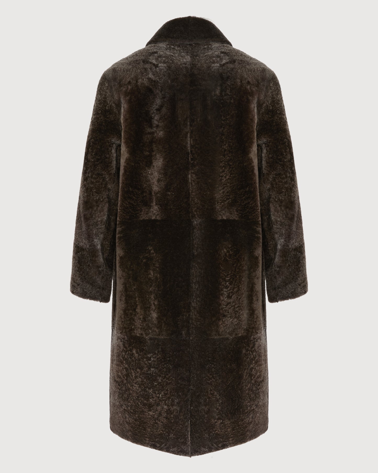 Manteau 7/8 en peau lainée d'agneau Lacon chiné -Yves Salomon