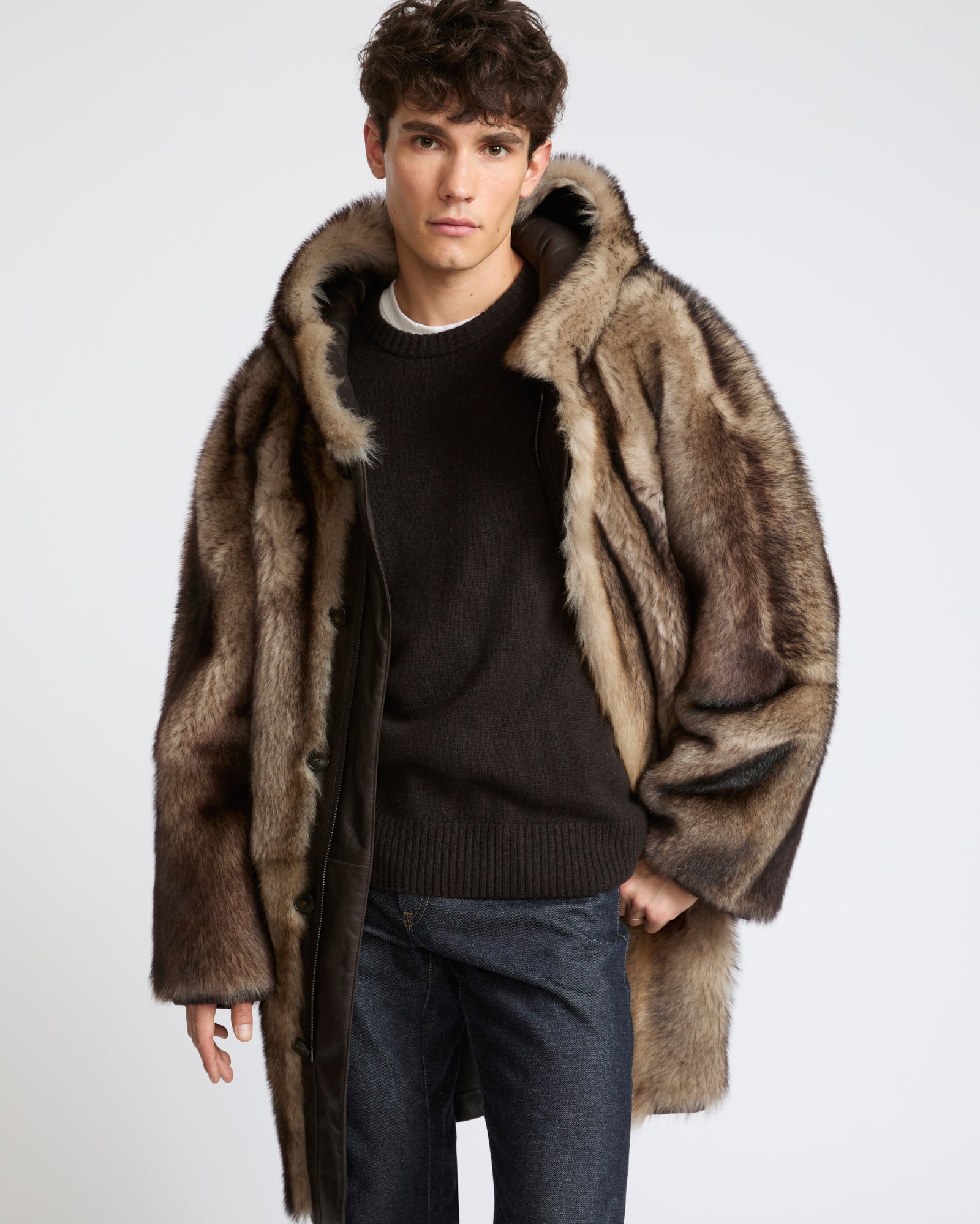 Parka réversible en peau lainée Toscane façon fourrure- Yves Salomon - Nouvelle collection Automne Hiver