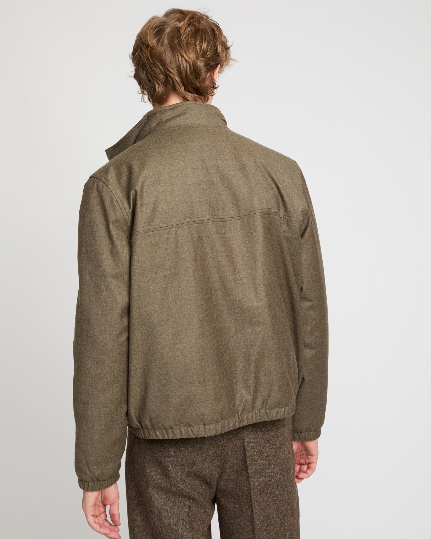 Loro Piana wool-silk blend jacket with sheared mink collar.