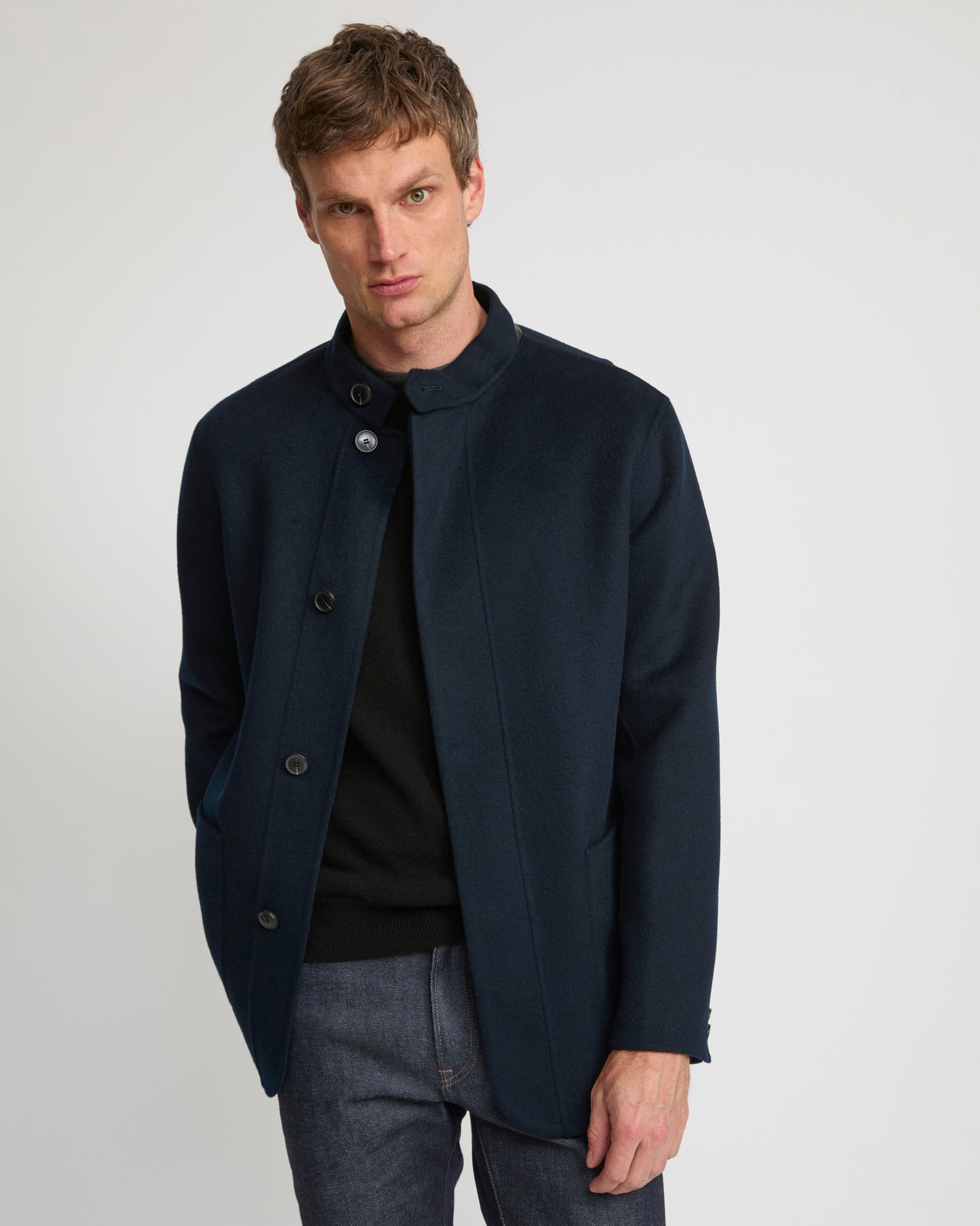 Double-sided wool-cashmere blazer
