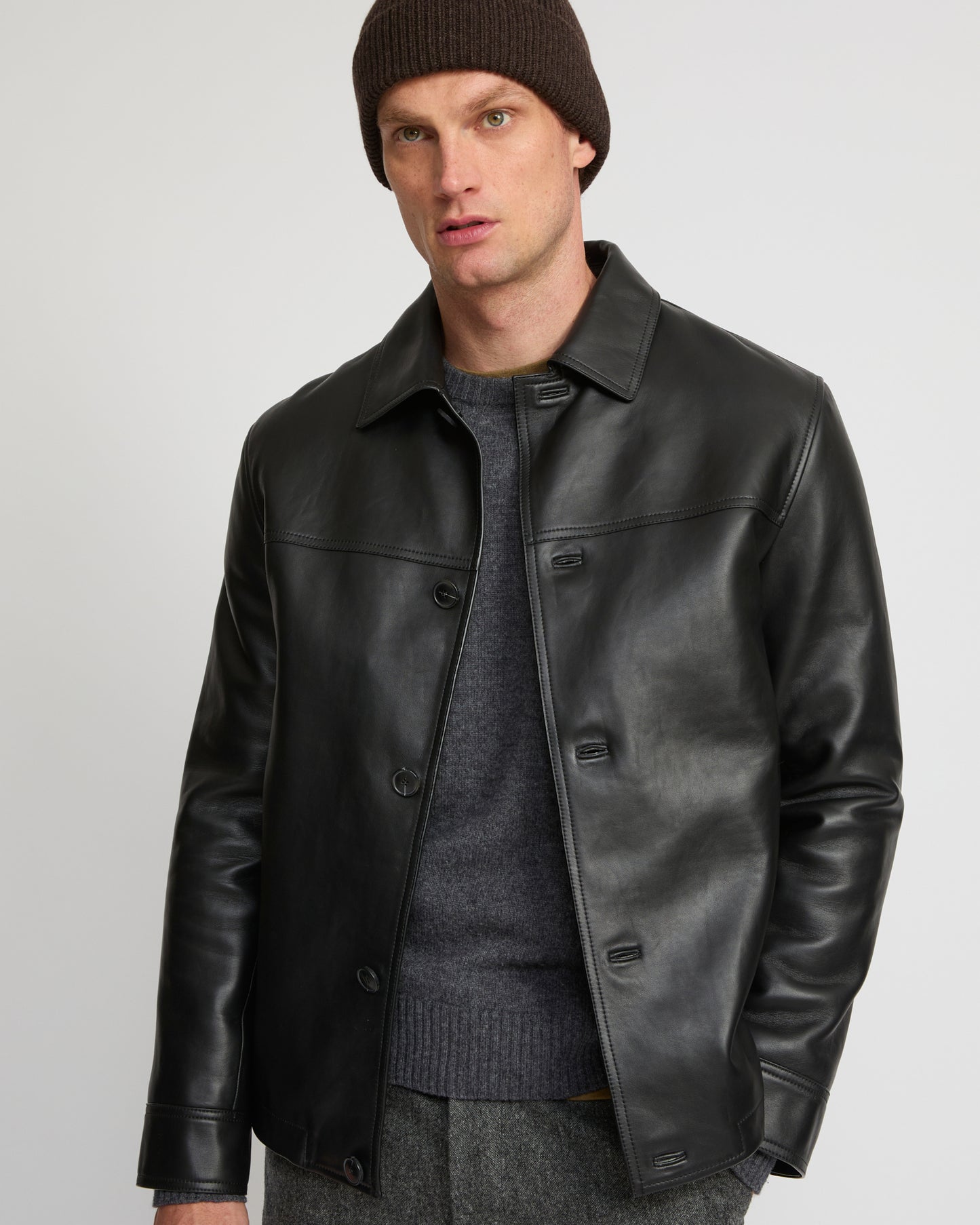 Veste en cuir d'agneau