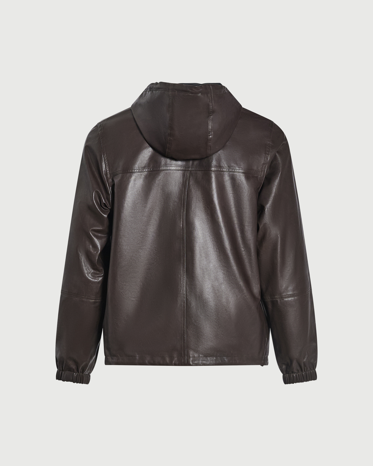 Veste hoodie en cuir de baby calf réversible- Yves Salomon - Nouvelle collection Automne Hiver