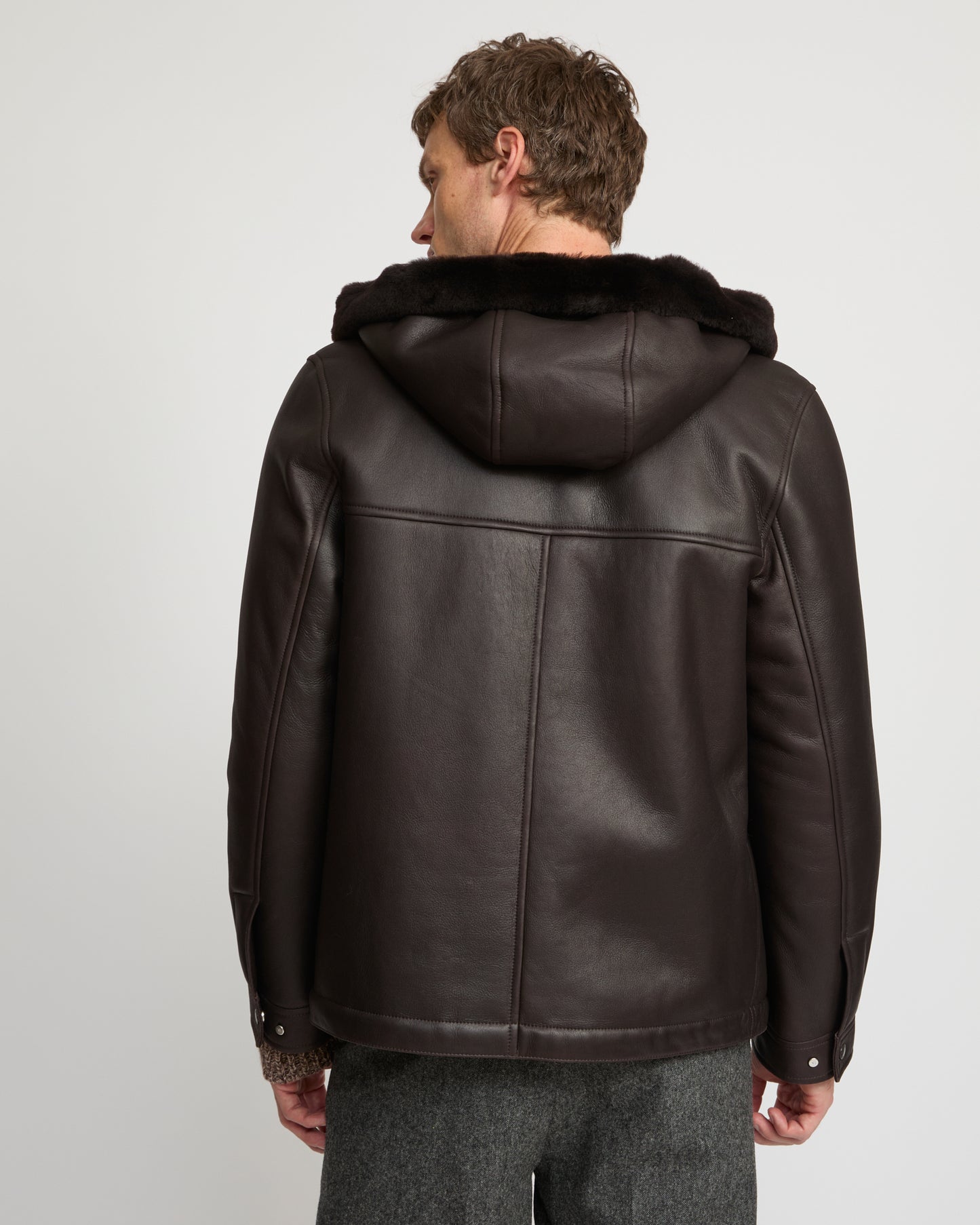 Merino lambskin shearling hoodie
