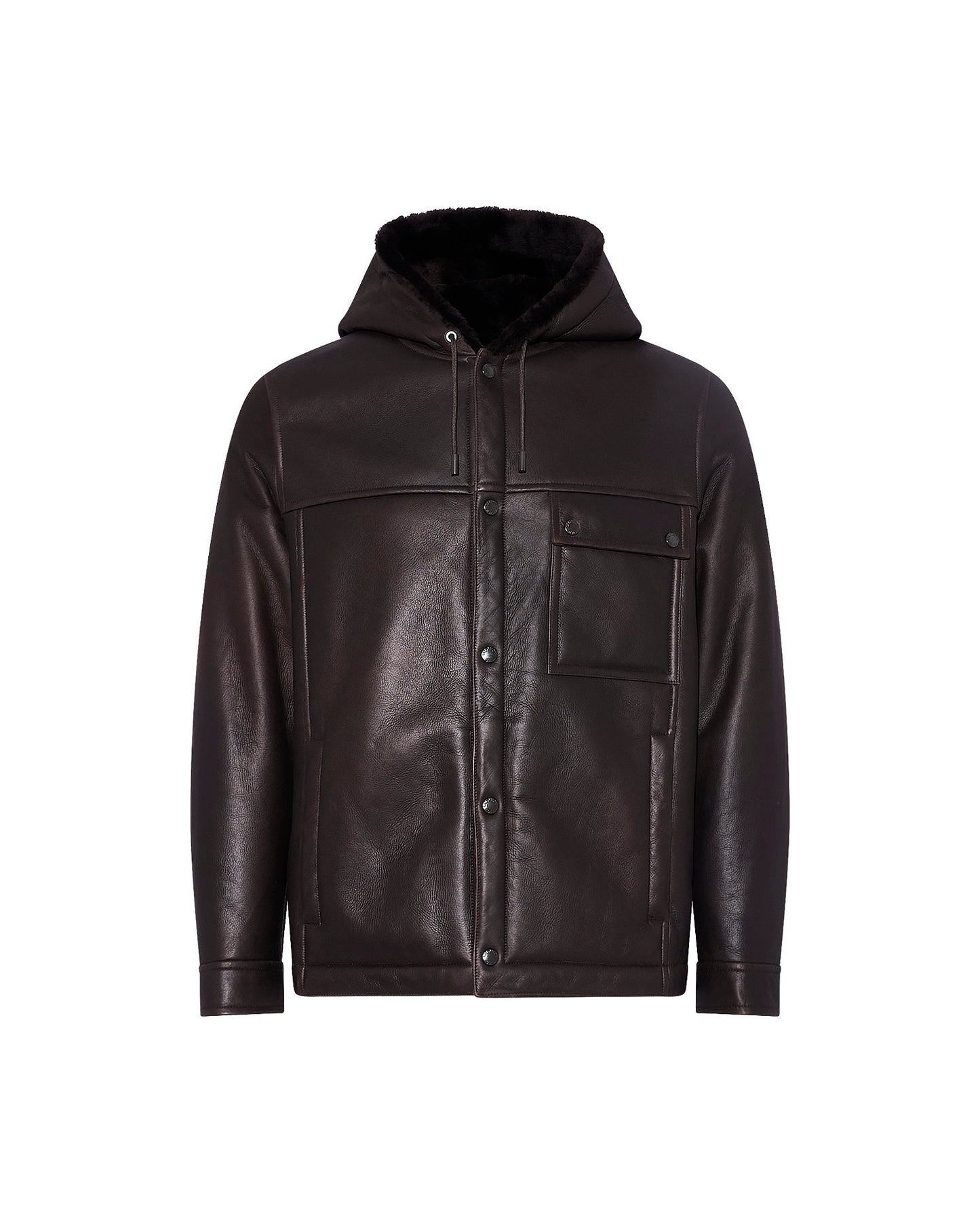 Merino lambskin shearling hoodie