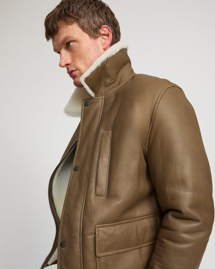 Silky lambskin shearling jacket