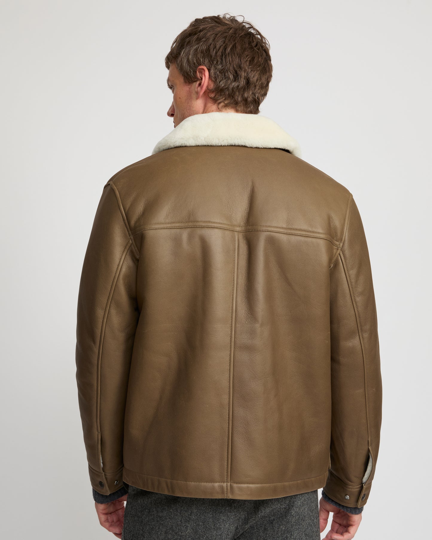 Veste en peau lainée d'agneau silky