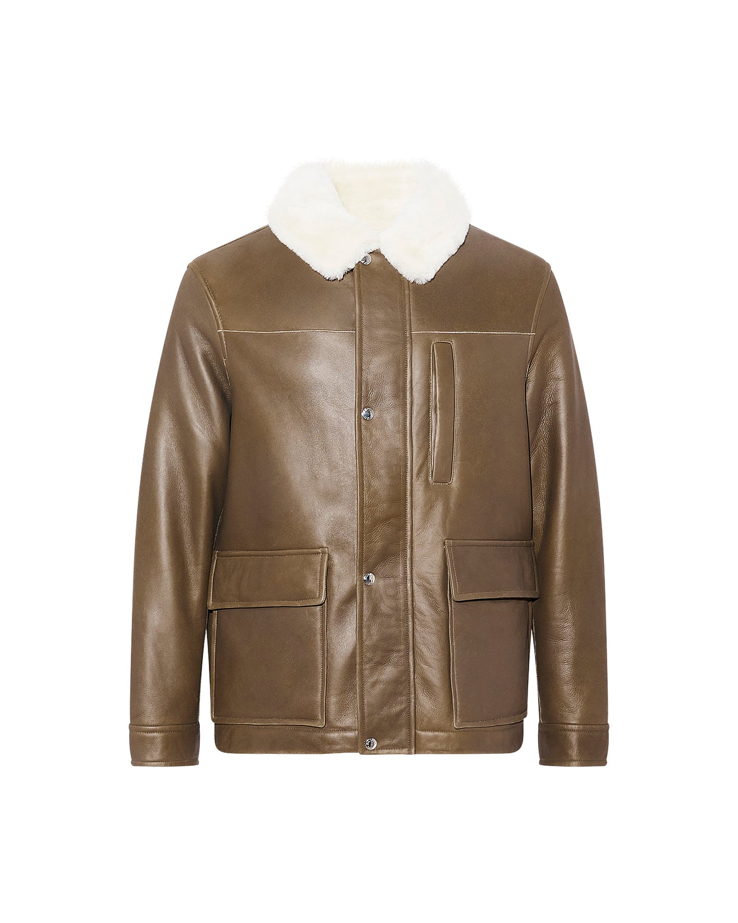 Veste en peau lainée d'agneau silky
