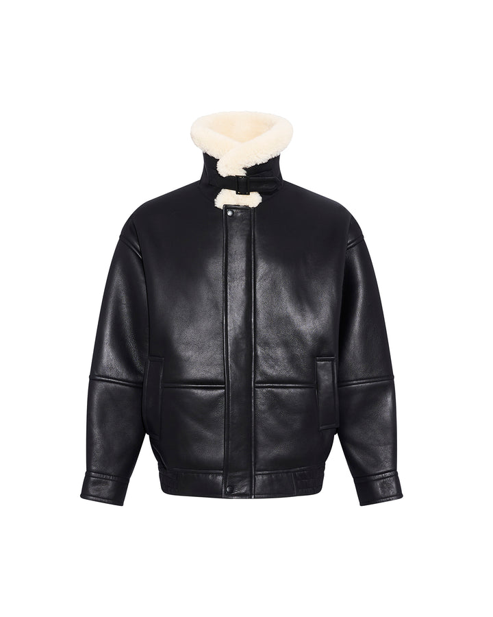 Merino shearling bomber jacket