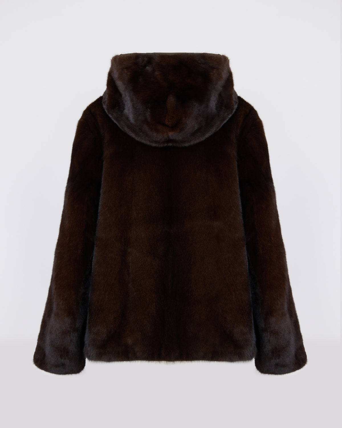 Veste réversible à capuche en fourrure de vison long poil et tissu technique - Yves Salomon - Nouvelle collection Automne Hiver