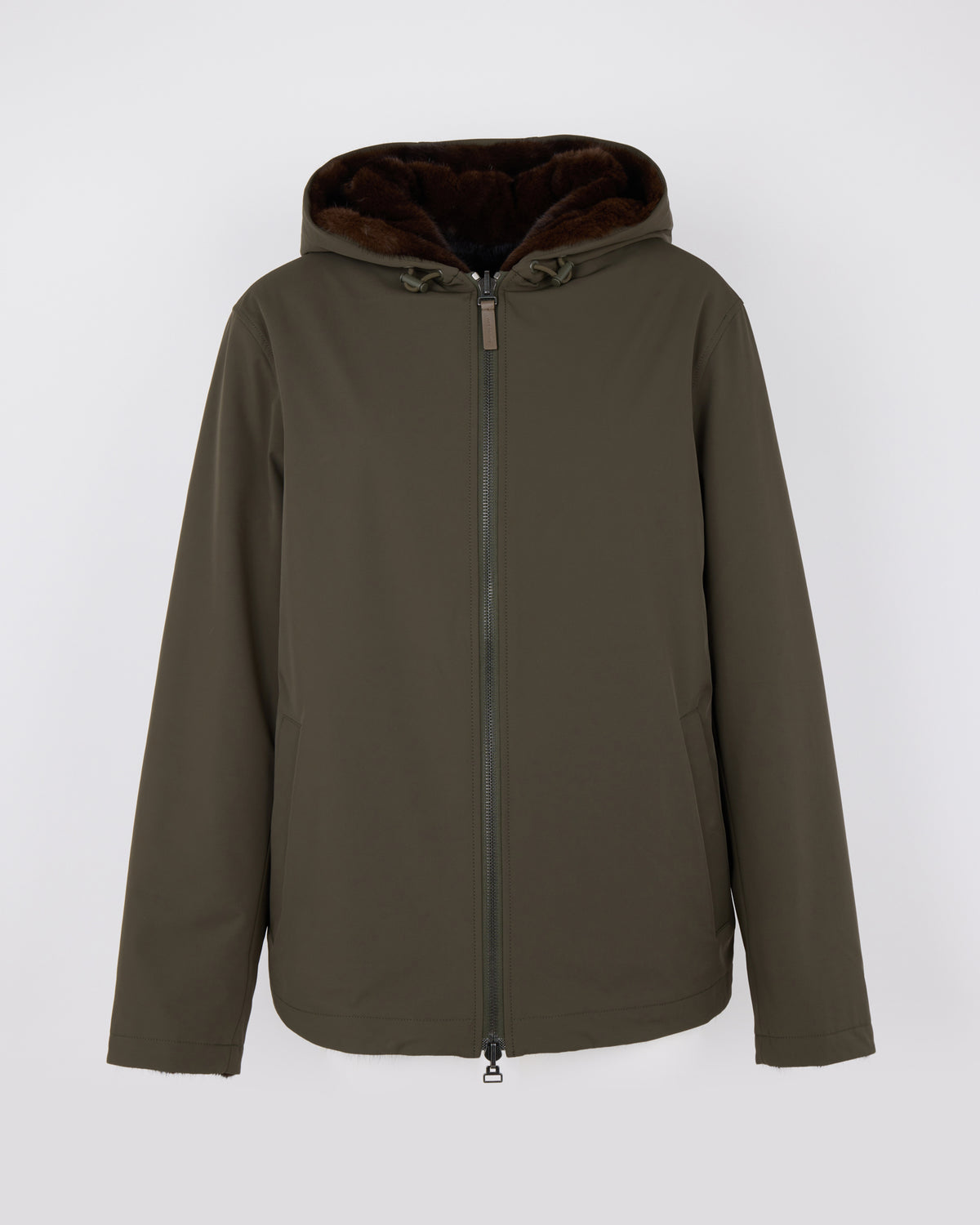 Veste réversible à capuche en fourrure de vison long poil et tissu technique - Yves Salomon - Nouvelle collection Automne Hiver